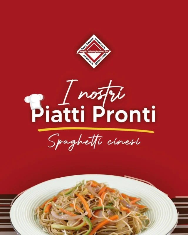 🍝✨ Scopri il fascino orientale a ogni boccone!
I nostri spaghetti ispirati alla cucina asiatica sono pronti per portarti un'esplosione di gusto 🌏🍴. Perfetti per un pasto veloce ma pieno di sapore! 😋
📷 Guarda come sono invitanti: un piatto che conquista sia gli occhi che il palato! 🥢

#piattipronti #cucinaorientale #spaghettideliziosi #mangiafacile #foodlovers #gustosenzastres #valsangiacomo #macelleria #salumeria