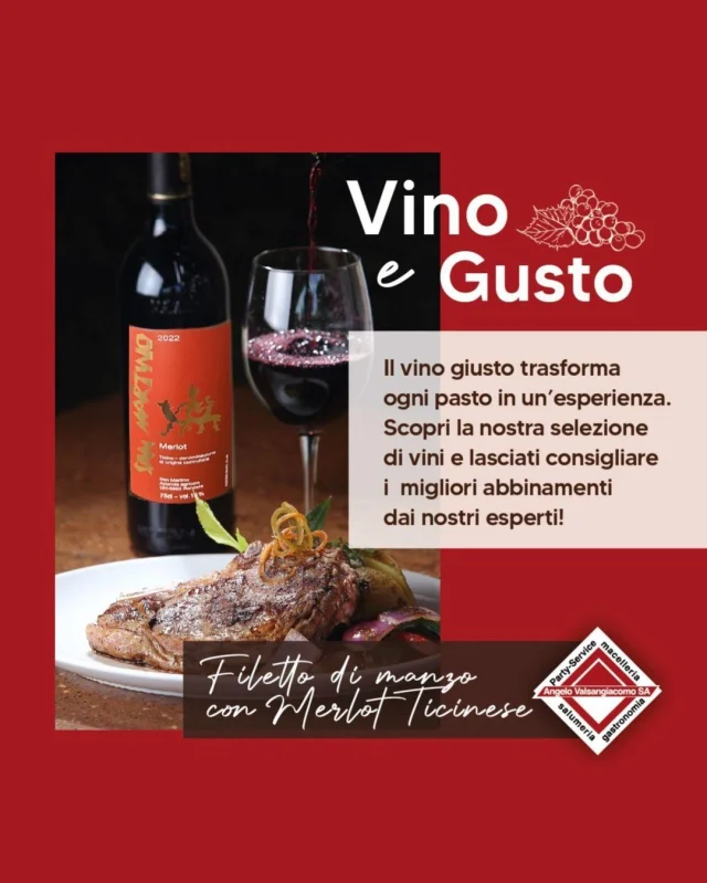 🍷🥩 Quando il gusto incontra l’eccellenza!
Abbina il nostro succoso filetto di manzo al profumato Merlot Ticinese per un’esperienza culinaria unica. Un mix perfetto per veri intenditori! 😍✨

#valsangiacomo #macelleria #salumeria #vinoegusto #merlot #ticinese #filettodimanzo #abbinamentiperfetti